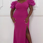 Mesh Tulle Shoulder Plus Size Maxi Dress