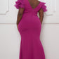 Mesh Tulle Shoulder Plus Size Maxi Dress