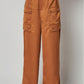 Satin Cargo Pocket Wide Leg Pants