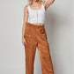 Satin Cargo Pocket Wide Leg Pants