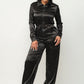 Front Zipper Pockets Top And Pants Jumpsuit