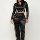 Front Zip Up Stripes Detail Jacket And Pants Set