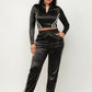 Front Zip Up Stripes Detail Jacket And Pants Set