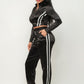 Front Zip Up Stripes Detail Jacket And Pants Set