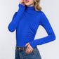 Long Sleeve High Neck Shirring Detail Ity Knit Bodysuit