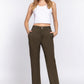 Straight Fit Twill Long Pants