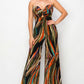 Allover Print Twist Front Wide Leg Jumpsuit