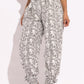 Snake Skin Printed Paper Bag Style Cargo Pants