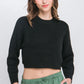 Wool Blend Cropped Sweater Top