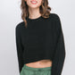 Wool Blend Cropped Sweater Top