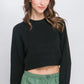 Wool Blend Cropped Sweater Top