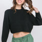 Wool Blend Cropped Sweater Top