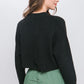 Wool Blend Cropped Sweater Top