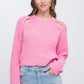 Knit Pullover Sweater With Cold Shoulder Detail