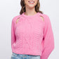 Knit Pullover Sweater With Cold Shoulder Detail