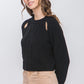 Knit Pullover Sweater With Cold Shoulder Detail