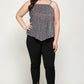 Metallic Stripe Handkerchief Plus Size Top