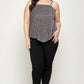 Metallic Stripe Handkerchief Plus Size Top