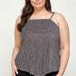 Metallic Stripe Handkerchief Plus Size Top