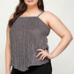 Metallic Stripe Handkerchief Plus Size Top