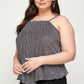 Metallic Stripe Handkerchief Plus Size Top