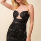 Fringe Sequin Bra Top Bodycon Party Dress