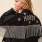 Howdy Sequin Fringe And Star Patches Jacket