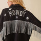 Howdy Sequin Fringe And Star Patches Jacket