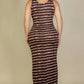 Plus Size Tie Dye Printed Tank Bodycon Maxi Dress