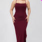 Plus Size Crisscross Back Split Thigh Maxi Dress