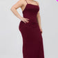 Plus Size Crisscross Back Split Thigh Maxi Dress