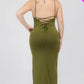 Plus Size Crisscross Back Split Thigh Maxi Dress