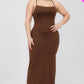 Plus Size Crisscross Back Split Thigh Maxi Dress