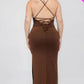 Plus Size Crisscross Back Split Thigh Maxi Dress