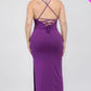 Plus Size Crisscross Back Split Thigh Maxi Dress