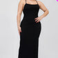 Plus Size Crisscross Back Split Thigh Maxi Dress