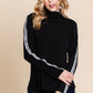 Long Sleeve Solid Mock Neck Casual Top