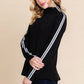 Long Sleeve Solid Mock Neck Casual Top