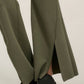 Solid Raw Edge Expose Seam Flare Pants