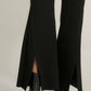 Solid Raw Edge Expose Seam Flare Pants