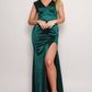 Sleeveless Power Shoulder Slitted Maxi Dress