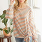 Striped Self Tie Longsleeve Top