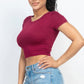 Short Sleeve Roundneck Crop Top