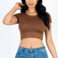 Short Sleeve Roundneck Crop Top