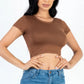 Short Sleeve Roundneck Crop Top