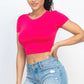 Short Sleeve Roundneck Crop Top