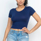 Short Sleeve Roundneck Crop Top