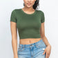 Short Sleeve Roundneck Crop Top