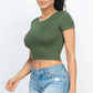 Short Sleeve Roundneck Crop Top