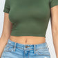 Short Sleeve Roundneck Crop Top